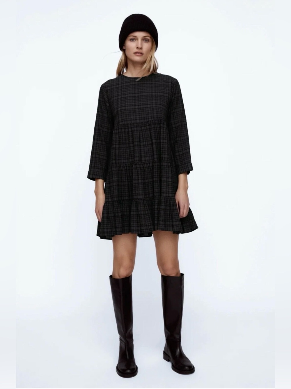 Zara Plaid Tierd Dress - Picture 1 of 10